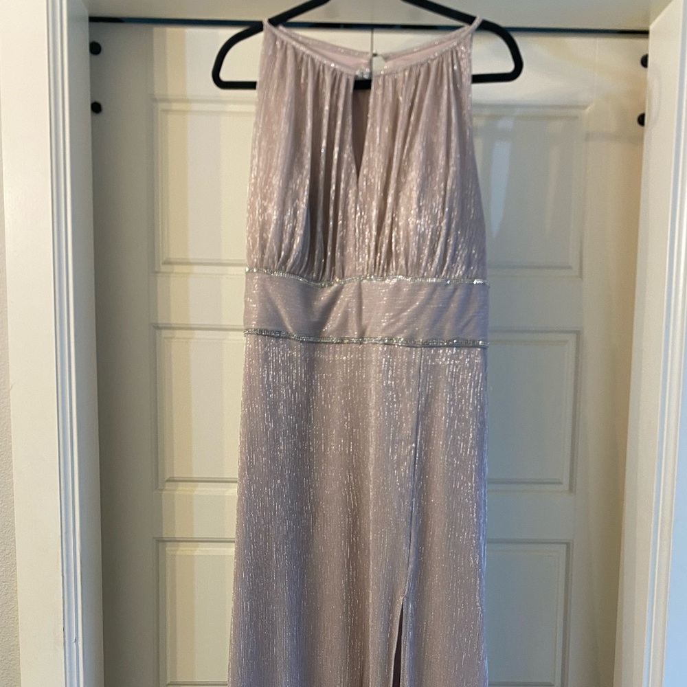 Oleg Cassini Silver Shimmer Dress